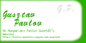 gusztav pavlov business card